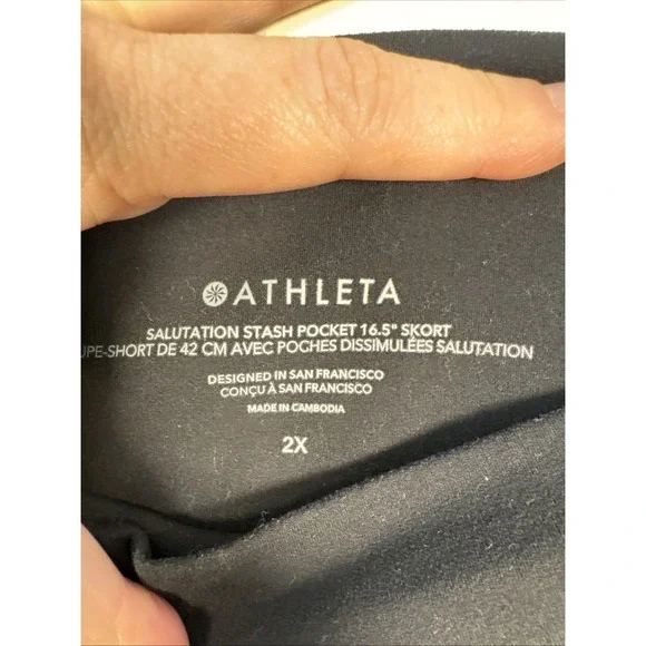Athleta Salutation Stash Pocket 16.5 Skort Women's 2X Plus Black Activewear - Picture 2 of 8